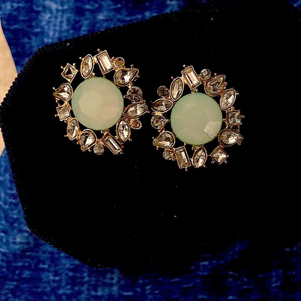 Light Green Flower Stud Earrings
